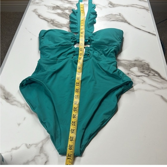 LUNA SWIM Bandeau One-Piece, Buckle Up Ivy Size L NWT - Picture 7 of 10